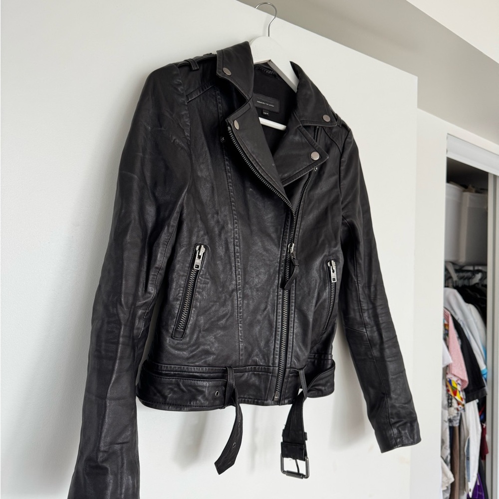 Mackage for Aritzia Black Leather Biker Jacket